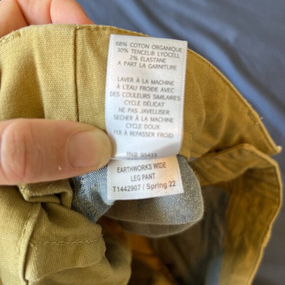 Women's Toad & Co Earthworks Wide Leg Pant - Size 6 - green moss - Picture 7 of 7